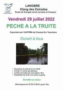 Pêche à la truite - AAPPMA de Champs Sur Tarentaine - Vendredi 29 juillet 2022