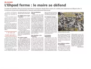 Dossier Ehpad. Article presse : La Voix du Cantal